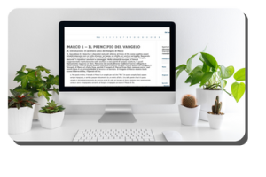 Computer with commentary text